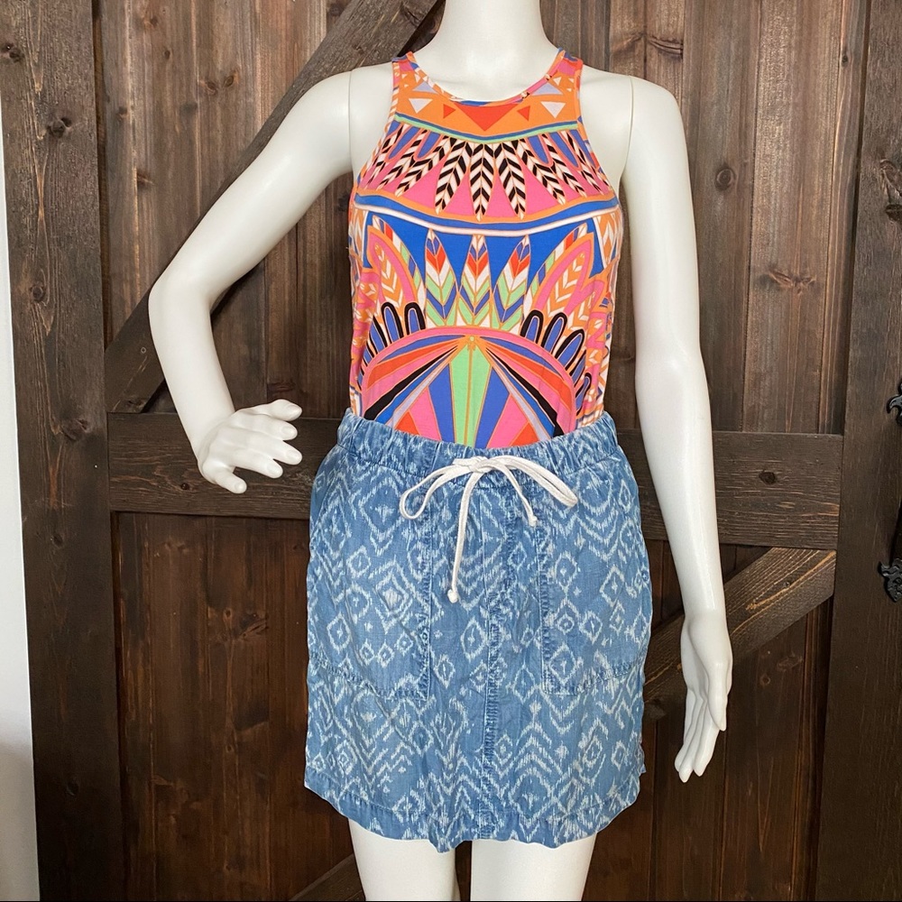 Cloth & Stone Ikat Chambray Miniskirt